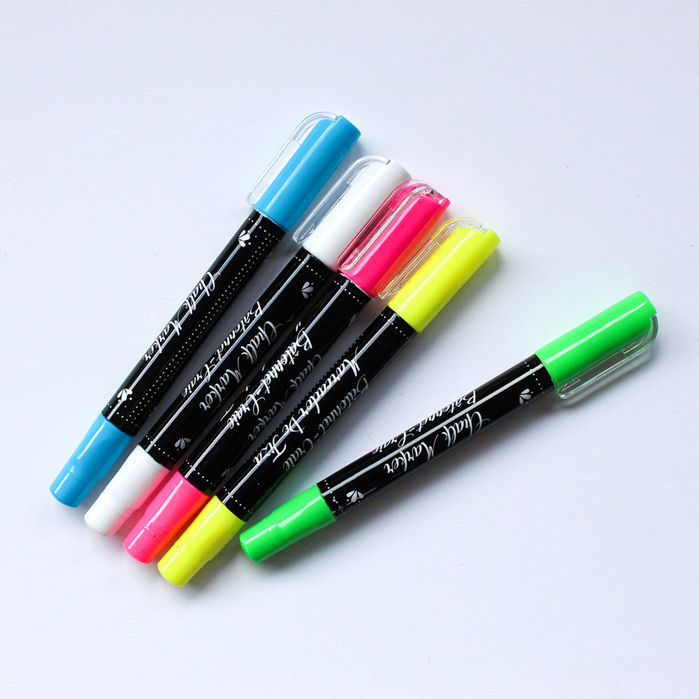 A close up view of Erasable Chalk Markers in multiple colors.