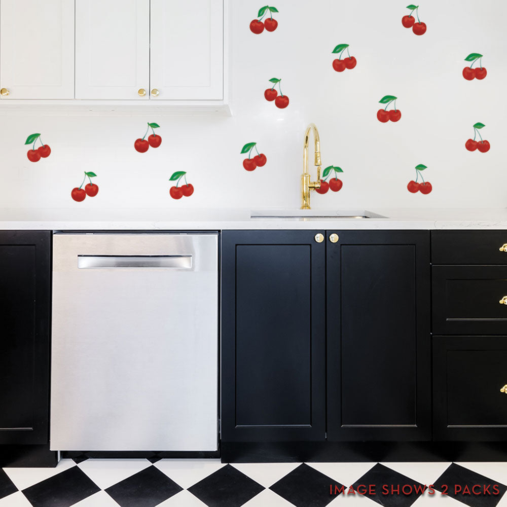Tempaper's Cherry Wall Decals in a kitchen.
