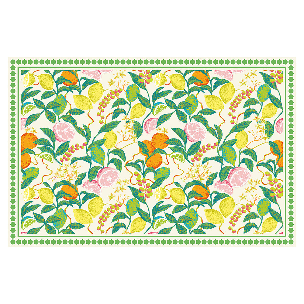 Citrus Vinyl Rug Tempaper Green Rectangle 1'8 x 2'6