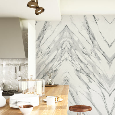 Book-Matched Marble Peel and Stick Wall Mural