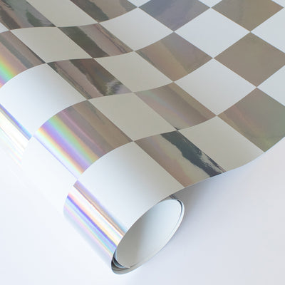 Holographic Checkmate Peel and Stick Wallpaper