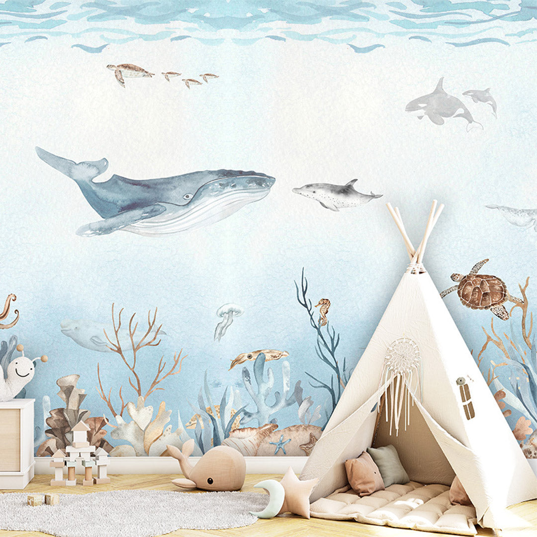 Ocean Bliss Kids Peel and Stick Wall Mural – Tempaper