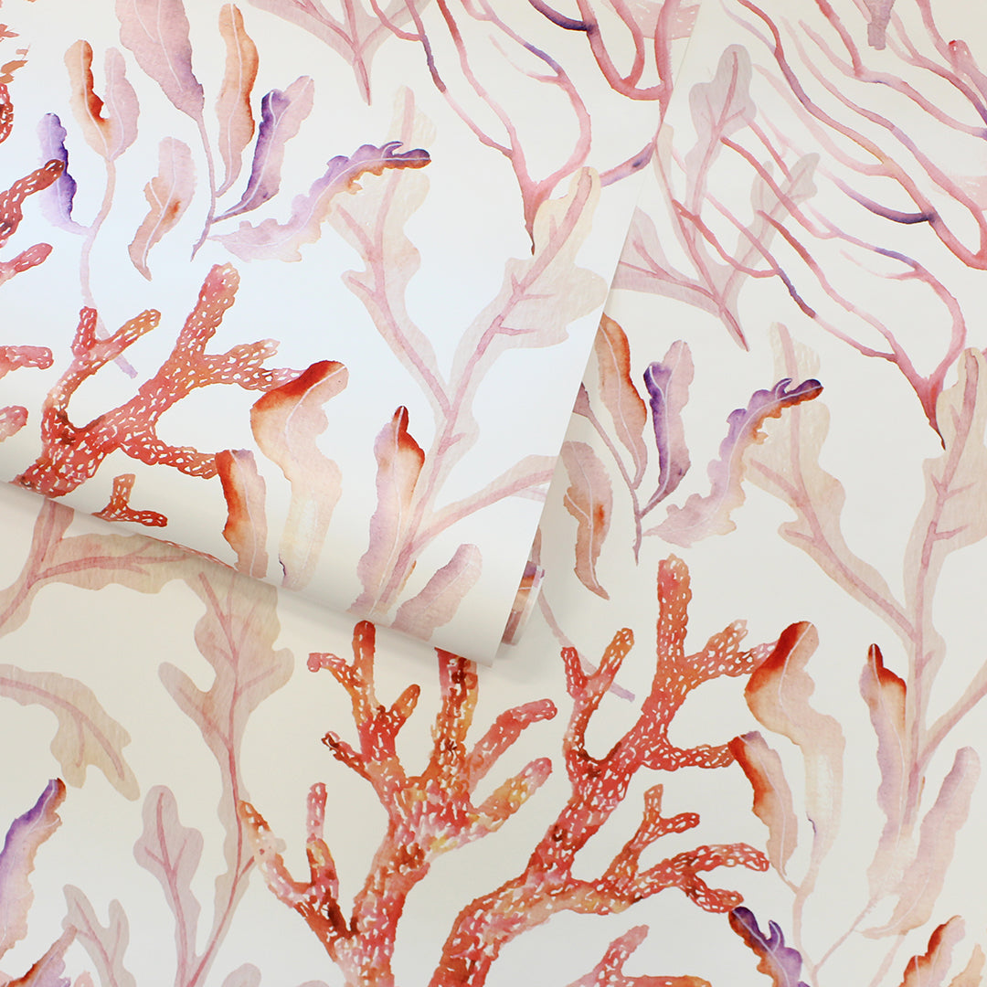 Coral Reef Removable Wallpaper - A wallpaper roll of Tempaper's Coral Reef Peel And Stick Wallpaper in rose quartz | Tempaper