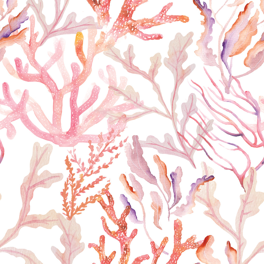 Coral Reef Removable Wallpaper - A swatch of Tempaper's Coral Reef Peel And Stick Wallpaper in rose quartz | Tempaper