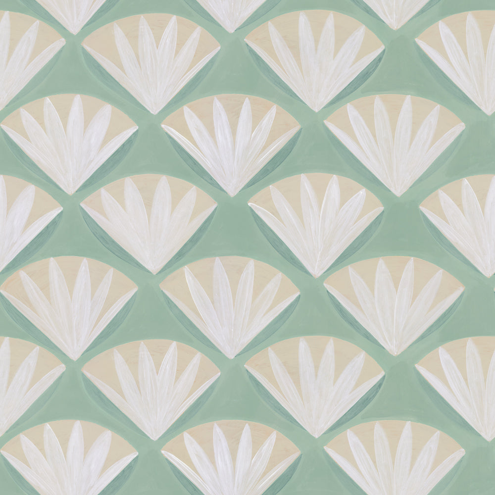 Sophisticated Deco Shell Peel and Stick Wallpaper | Tempaper & Co.