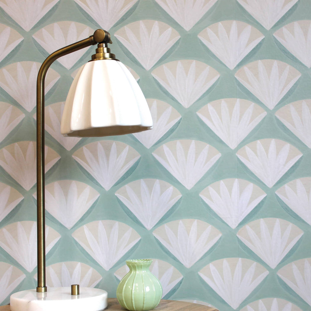 Sophisticated Deco Shell Peel and Stick Wallpaper | Tempaper & Co.