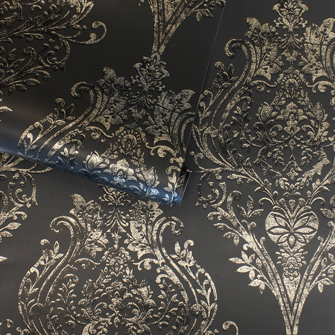 Da Mask Estate Damask Unpasted Wallpaper | Tempaper & Co.