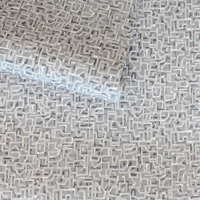 Glyph Geo Non-Pasted Wallpaper - A roll of Glyph Geo Unpasted Wallpaper in graphite geo | Tempaper#color_graphite-geo