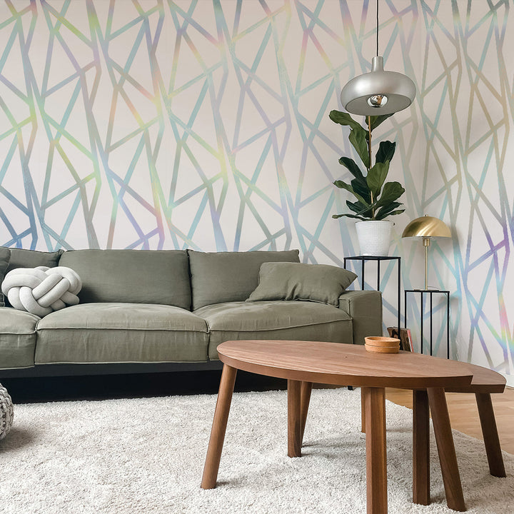 Holographic Intersections Peel and Stick Wallpaper by Genevieve Gorder