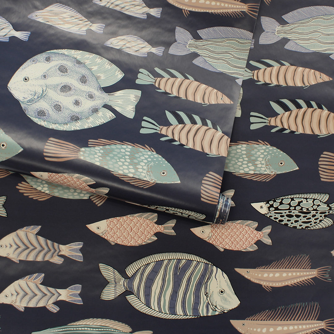 Marine Fish Peel & Stick Wallpaper in Nightfall - Tempaper