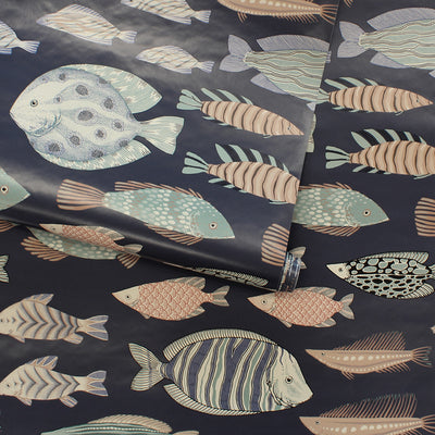 Marine Fish Removable Wallpaper - A wallpaper roll of Tempaper's Marine Fish Peel And Stick Wallpaper in night fall | Tempaper#color_night-fall