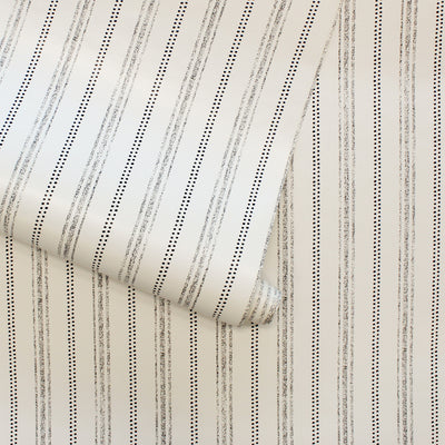 Nautical Stripe Removable Wallpaper - A wallpaper roll of Tempaper's Nautical Stripe Peel And Stick Wallpaper | Tempaper#color_charcoal-and-cotton
