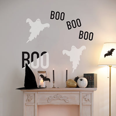 Ghosts Wall Decals - Tempaper's Ghost Removable Wall Decals above a fireplace | Tempaper
