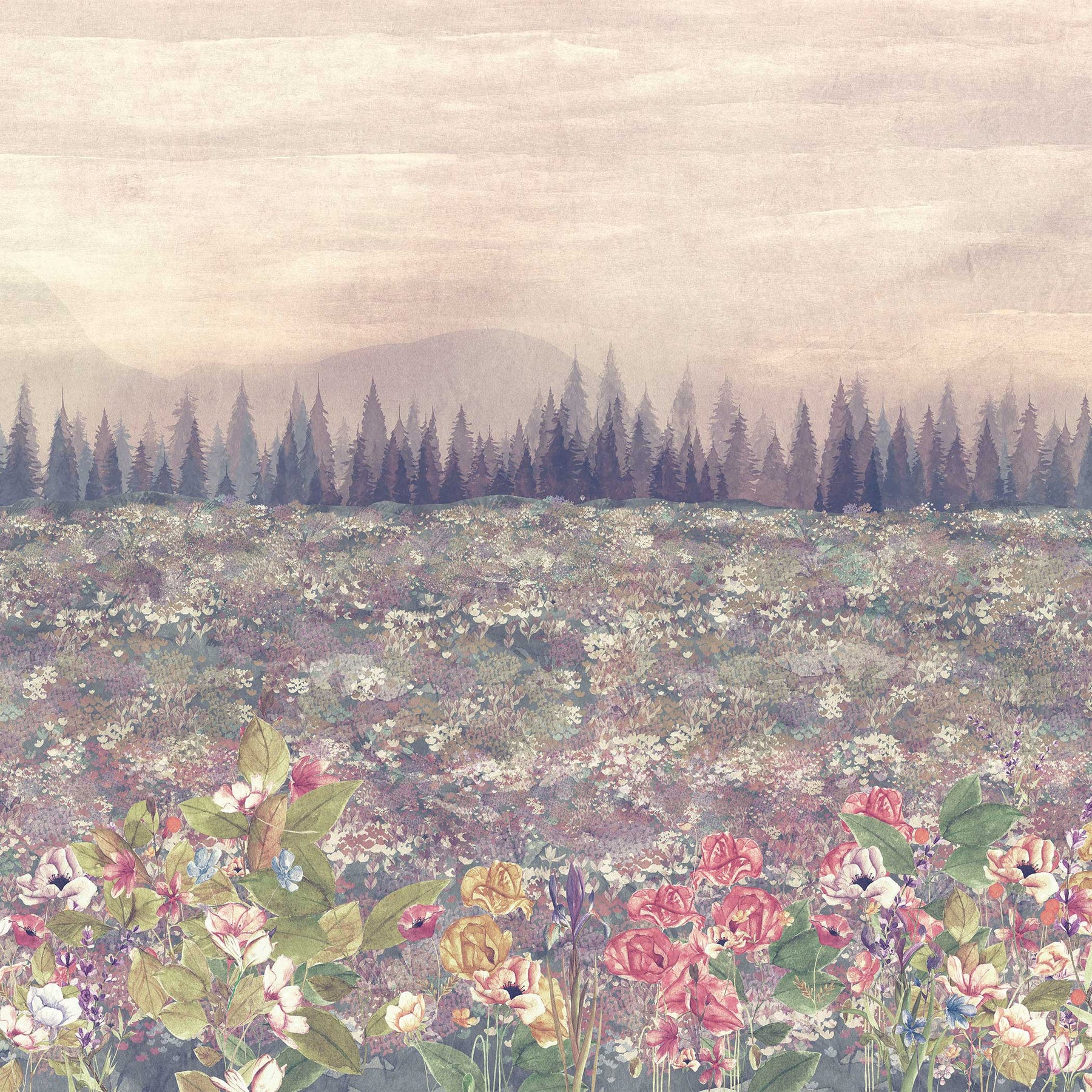 Wildflower Horizon Floral Peel and Stick Wall Mural – Tempaper