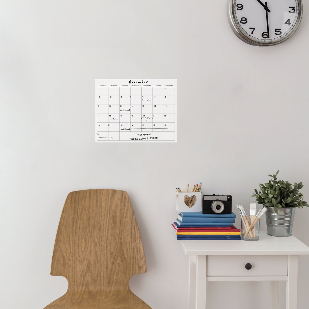 Dry Erase Peel and Stick Monthly Calendar