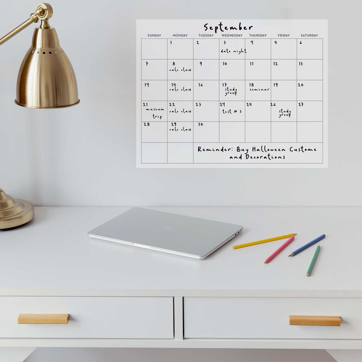 Dry Erase Peel and Stick Monthly Calendar