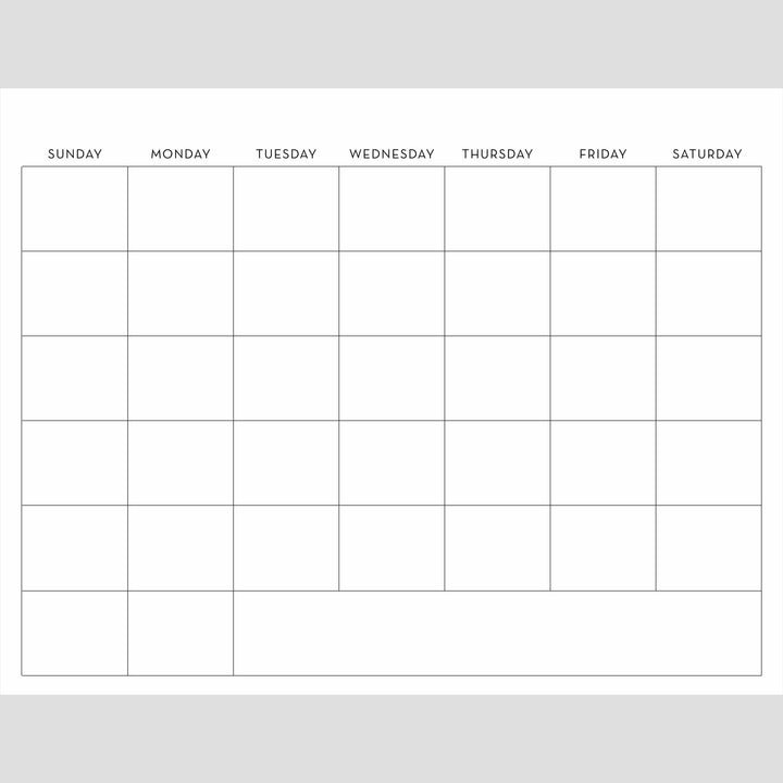 Dry Erase Peel and Stick Monthly Calendar