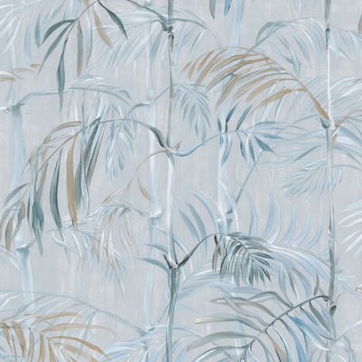 Bamboo Gardens Non-Pasted Wallpaper - A swatch of Bamboo Gardens Unpasted Wallpaper in rain | Tempaper#color_rain