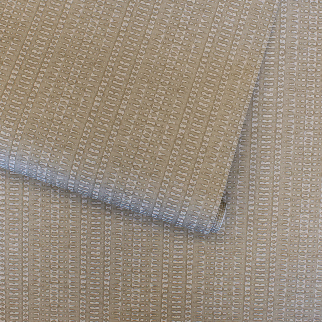 Batik Stripe Removable Wallpaper - A roll of Batik Stripe Peel And Stick Wallpaper in macadamia | Tempaper#color_macadamia