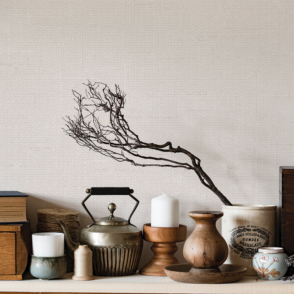 Faux Burlap Peel and Stick Wallpaper