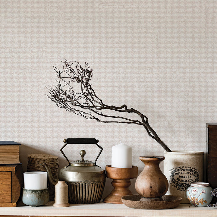 Faux Burlap Peel and Stick Wallpaper