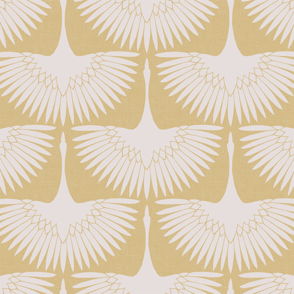 Feather Flock Removable Wallpaper - A swatch of Tempaper's Feather Flock Peel And Stick Wallpaper in golden hour scallops#color_golden-hour-scallops