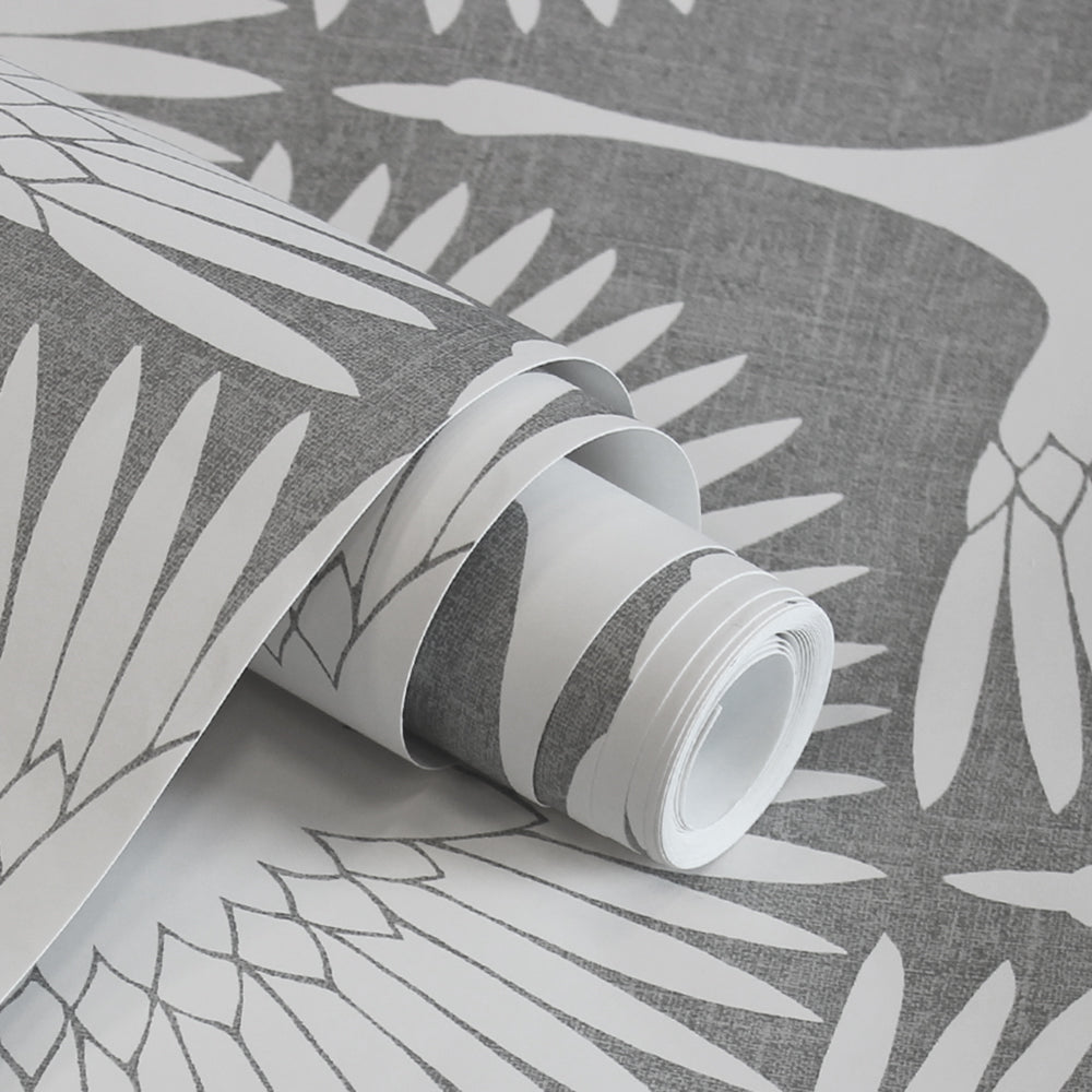 Tempaper Feather Flock Removable Wallpaper White/Gray