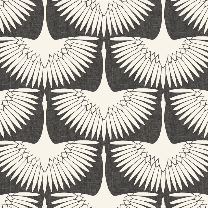 Feather Flock Removable Wallpaper - A swatch of Tempaper's Feather Flock Peel And Stick Wallpaper in storm grey scallops#color_storm-grey-scallops