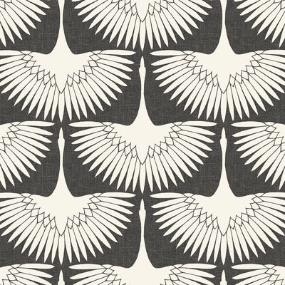 Feather Flock Removable Wallpaper - A swatch of Tempaper's Feather Flock Peel And Stick Wallpaper in storm grey scallops#color_storm-grey-scallops
