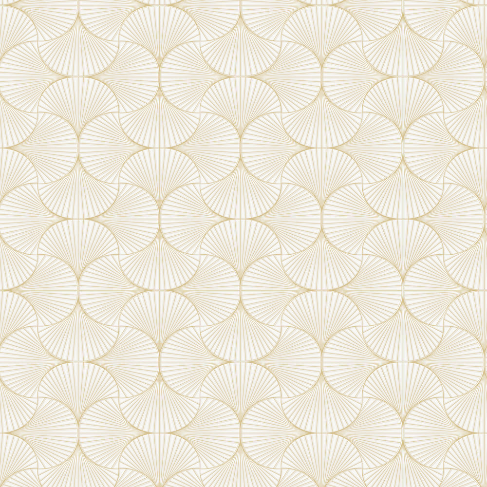 Gilded Scallop Non-Pasted Wallpaper - A swatch of Gilded Scallop Unpasted Wallpaper in porcelain | Tempaper#color_porcelain