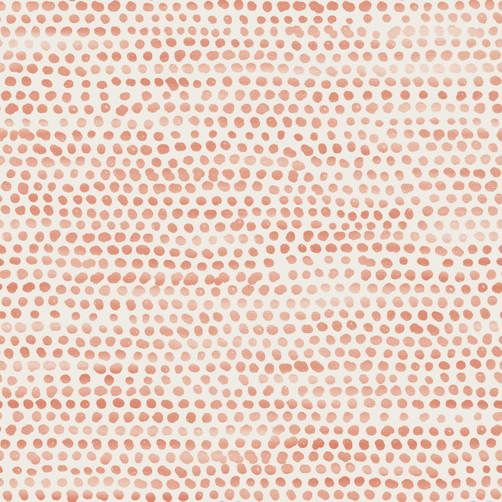 Moire Dots Removable Wallpaper - A swatch of Tempaper's Moire Dots Peel And Stick Wallpaper in coral dots | Tempaper#color_coral-dots