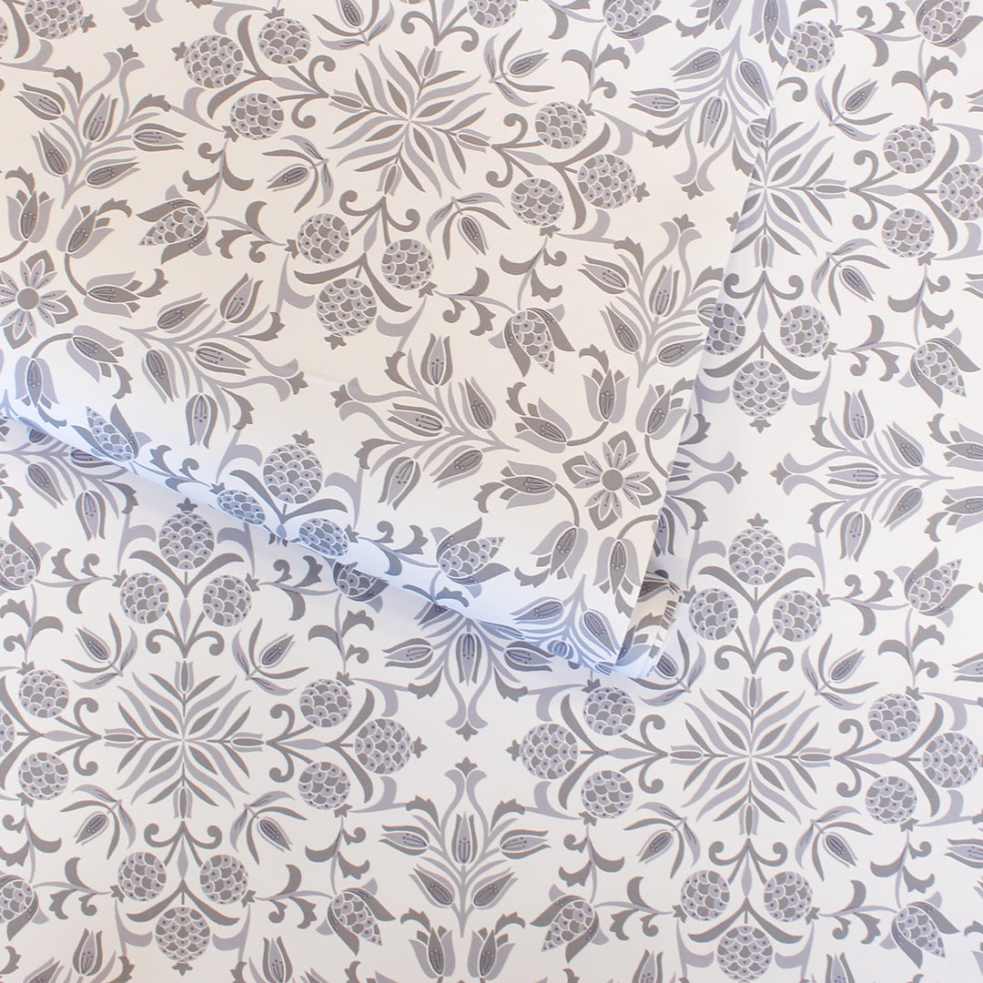 Blue Gray LISBON Leaf Floral Tile Peel & Stick Wall Backsplash Vinyl  WALLPAPER