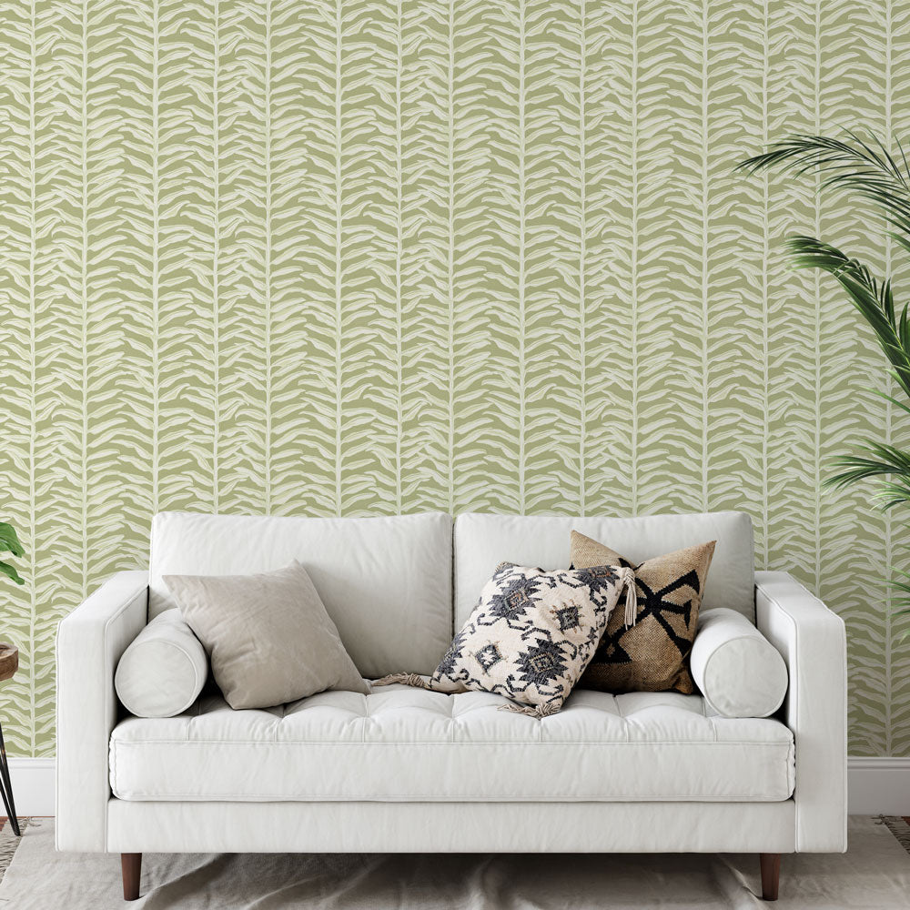 Green Vines Peel and Stick Wallpaper Sample - 19′′x19′′, PVC-Free