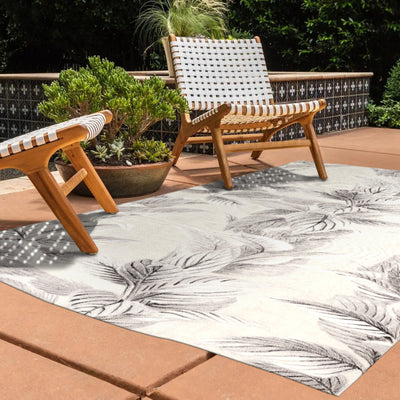 Pastel Palm Tropical Indoor and Outdoor Rug