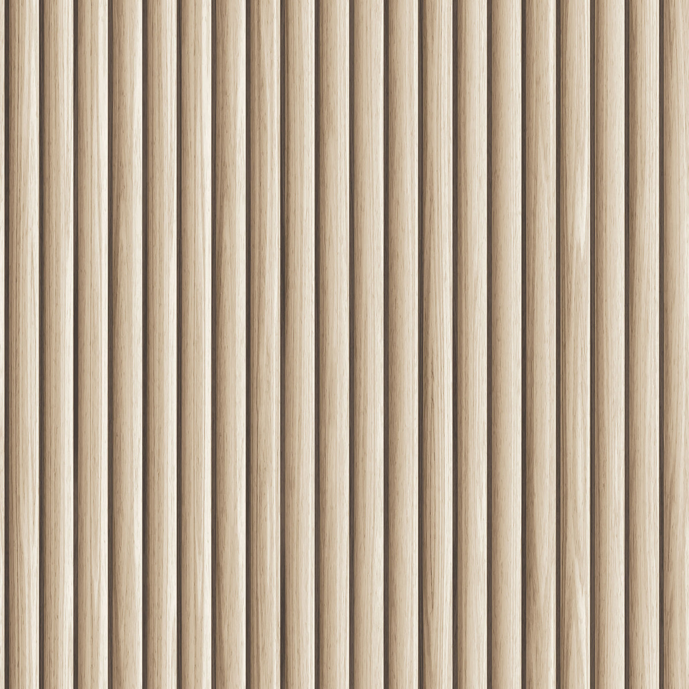 An up-close swatch of Reeded Wood peel and stick wallpaper.