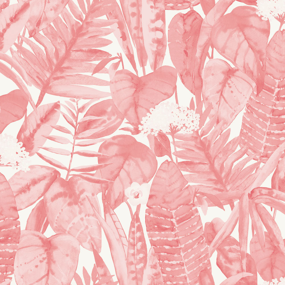 Belgravia Décor Kailani Leaf Pink Wallpaper  Homebase