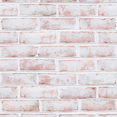 An up close swatch of Tempaper's Whitewashed Brick Peel And Stick Wallpaper.