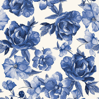 An up close swatch of Tempaper's Forget-Me-Not Peel And Stick Wallpaper By Alice + Olivia.