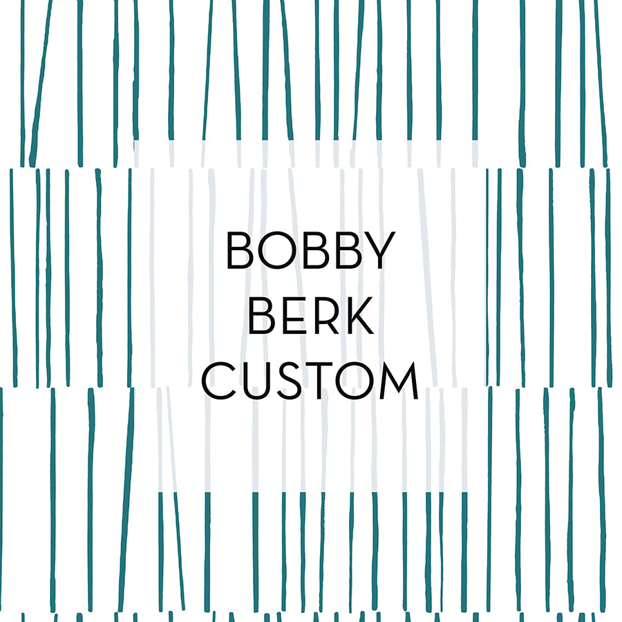 Bobby Berk Shift wallpaper in a custom blue color.