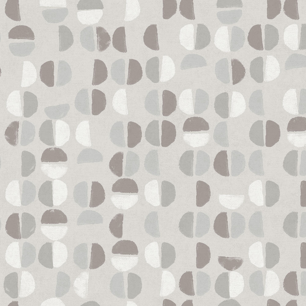 An up close swatch of Tempaper's Coffee Beans Peel And Stick Wallpaper shown in grey.