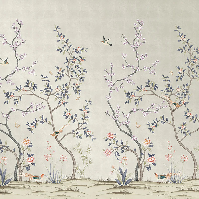 Garden Chinoiserie Peel And Stick Mural | Asian-Inspired Mural ...