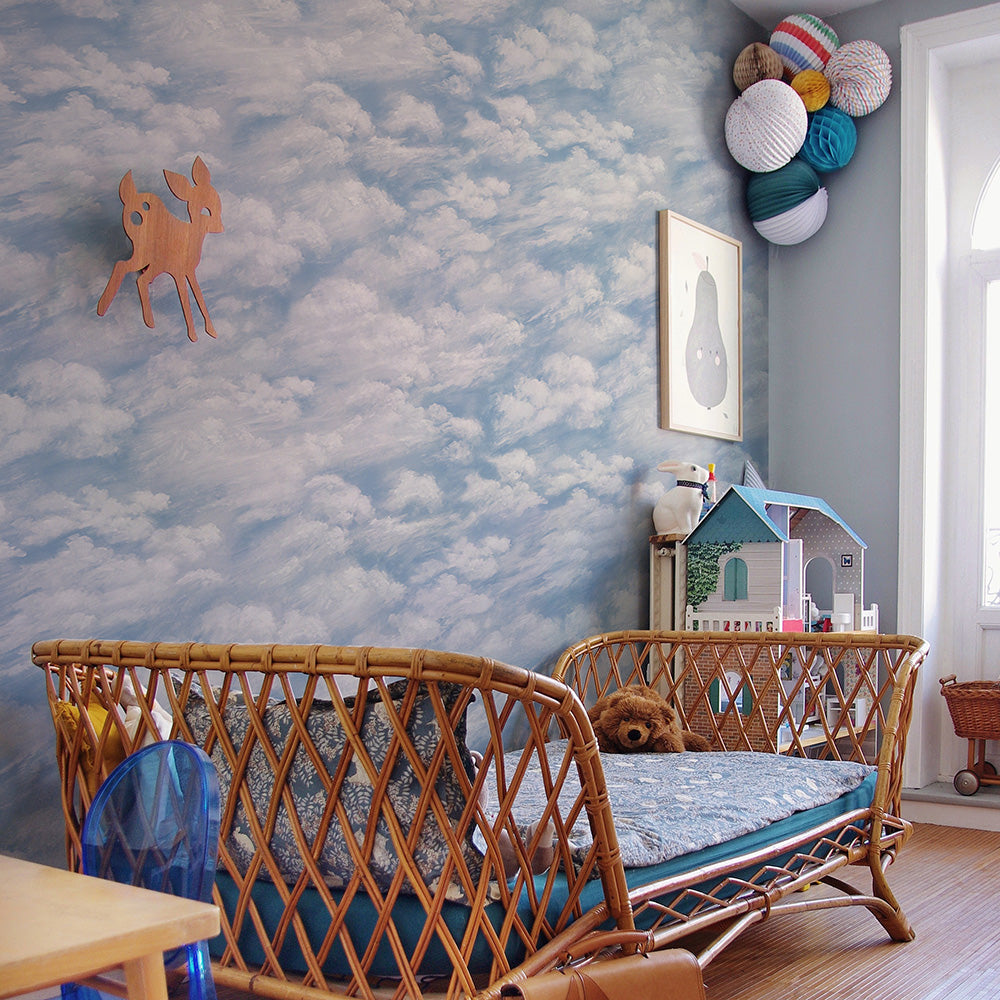 Clouds on Canvas Premium Peel  Stick Wallpaper