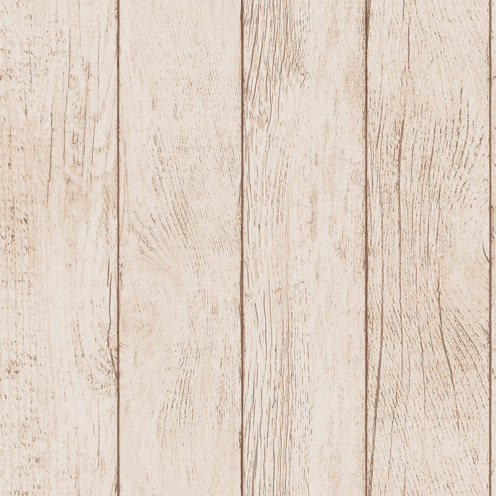 An up close swatch of Tempaper's Farmhouse Planks Peel And Stick Wallpaper.