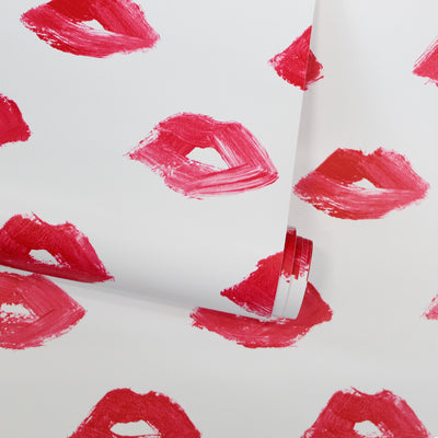 Painted Lips Removable Wallpaper - A roll of Painted Lips Peel And Stick Wallpaper by Novogratz | Tempaper