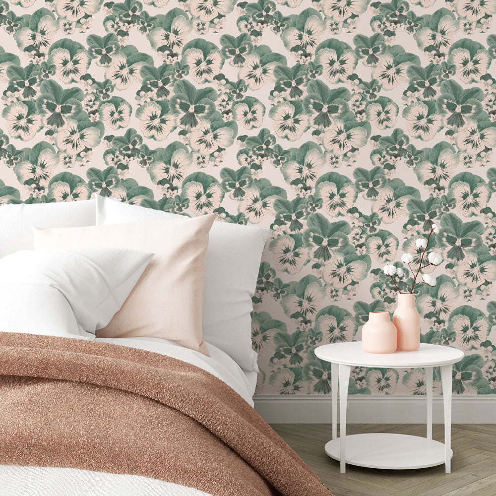 Floral Pansies Peel And Stick Wallpaper | Tempaper & Co.