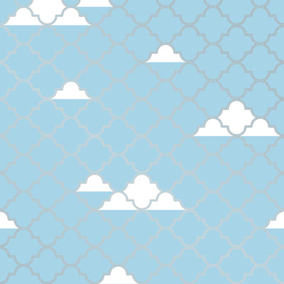 An up close swatch of Tempaper's Clouds Peel And Stick Wall Mural.