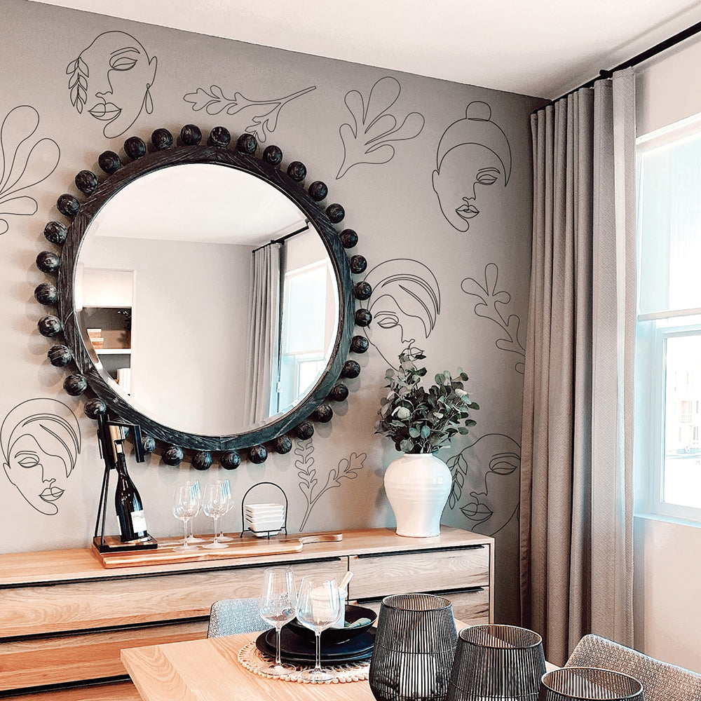 Black and White Acrylic Paint Brush Circular Strokes Mural Self Adhesive  Peel and Stick Repositionable Removable Wallpaper -  Hong Kong