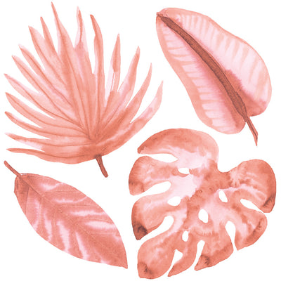An up close view of Tempaper's Watercolor Palm Leaf Wall Decals.
