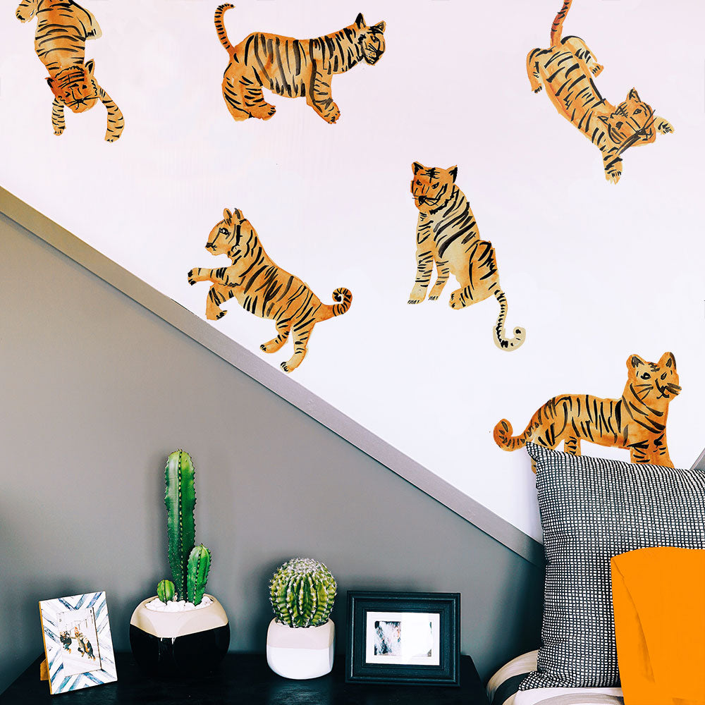 Watercolor Tiger Removable Wall Decals