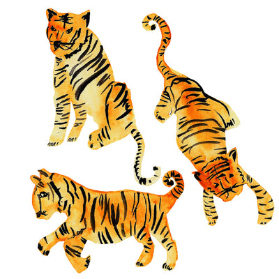 Watercolor Tiger Removable Wall Decals